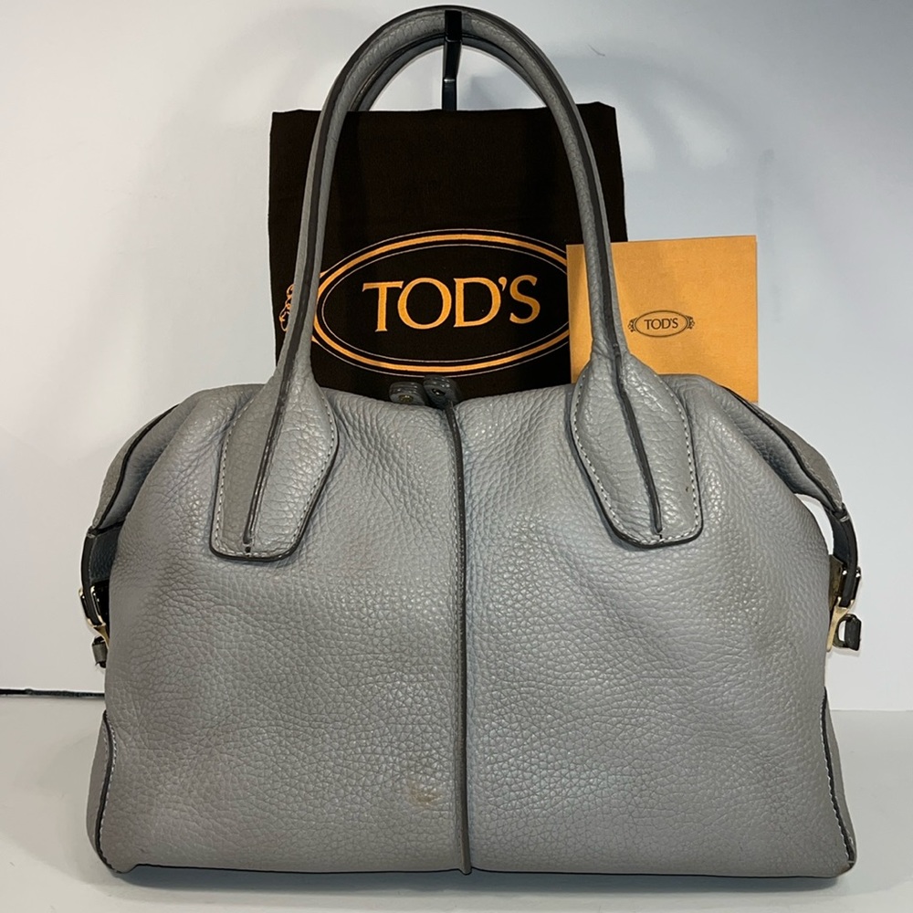 Tod’s Grey Pebbles Leather Piccolo D-Styling Bauletto Handbag